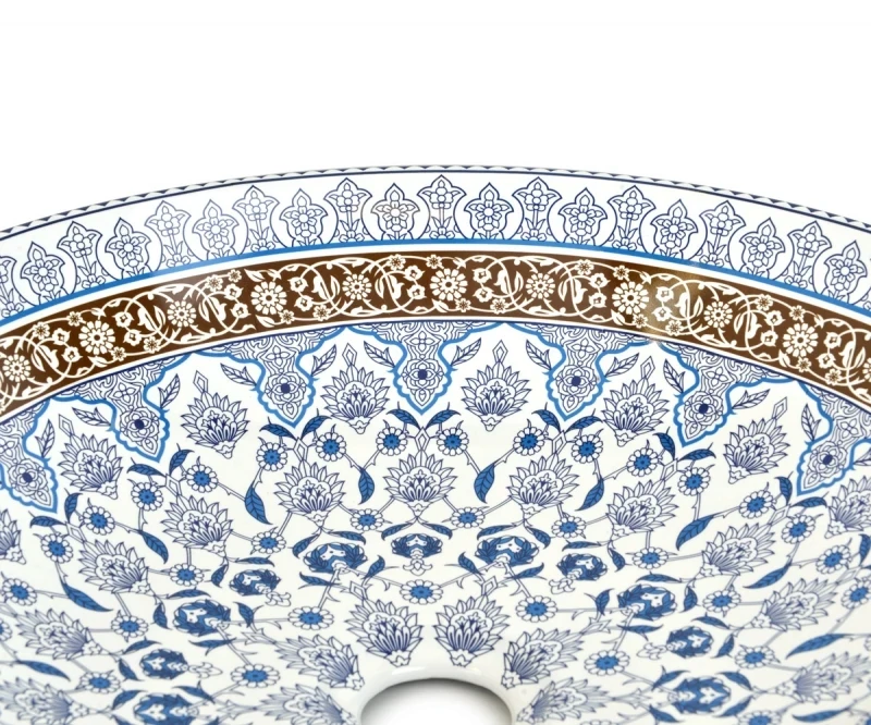 Раковина-чаша Bronze de Luxe Марракеш 40 1008 Белый глянец с декором фаянс накладная