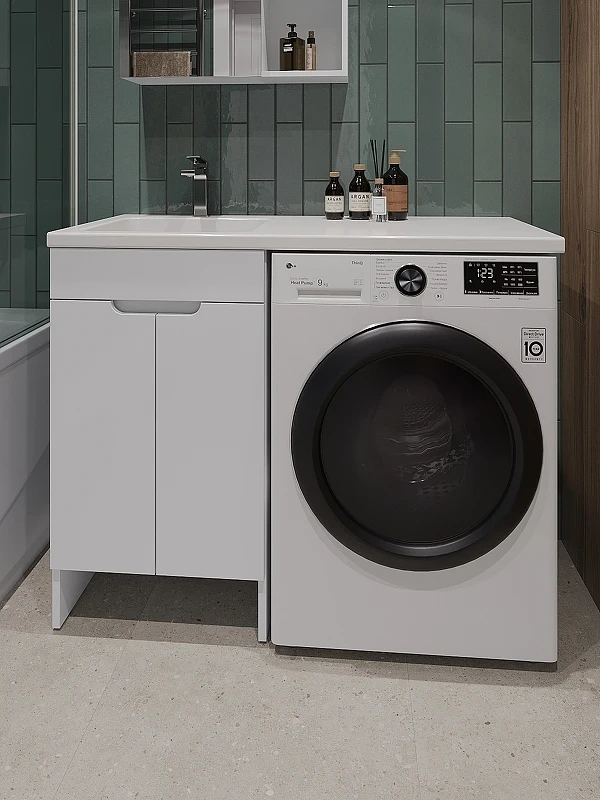 Тумба с раковиной Orange Sistema 110 L STD-110TUW+RAL Белая МДФ / ЛДСП