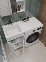Тумба с раковиной Orange Sistema 110 L STD-110TUW+RAL Белая МДФ / ЛДСП