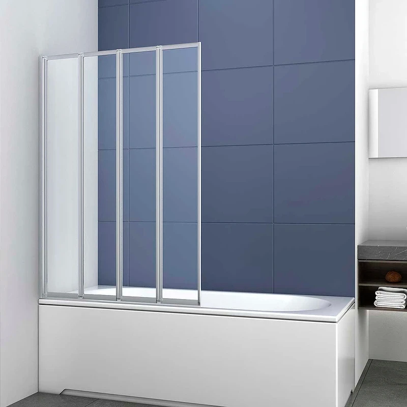 Шторка на ванну Vincea VSB-31100CL 100x140 профиль Хром стекло прозрачное