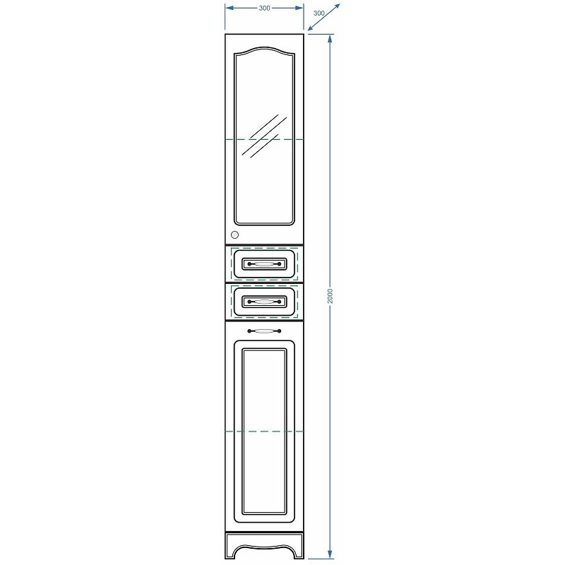 Шкаф пенал Stella Polar Кармела 30 SP-00000192 Ольха белая