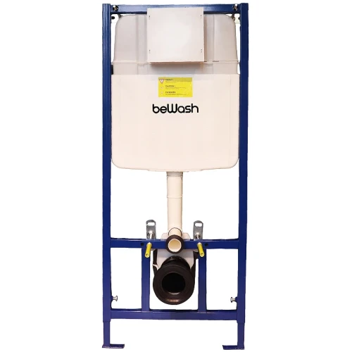 Инсталляция beWash BW74 K500RZVP0500BYC00000 для унитаза с клавишей смыва Белое стекло Хром пластик