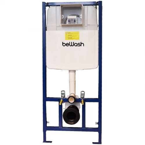Инсталляция beWash BW74 K500RZVP0500BYC00000 для унитаза с клавишей смыва Белое стекло Хром пластик
