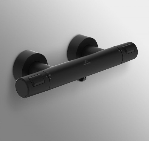 Смеситель для душа Ideal Standard Ceratherm T25 A7201XG с термостатом Silk Black латунь на стену