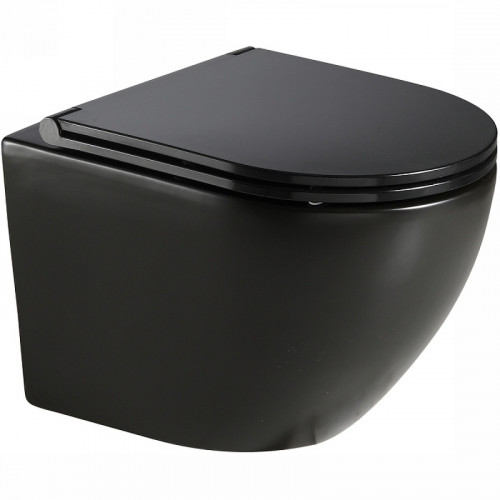 Унитаз Azario Grado AZ-0046N-MB подвесной Черный матовый с сиденьем Микролифт фаянс подвесной