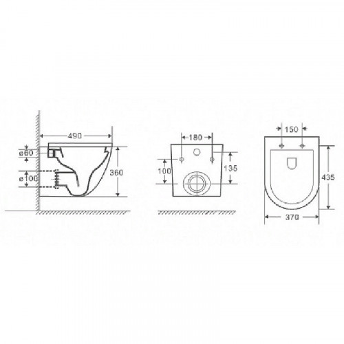 Унитаз Azario Grado AZ-0046N-MB подвесной Черный матовый с сиденьем Микролифт фаянс подвесной