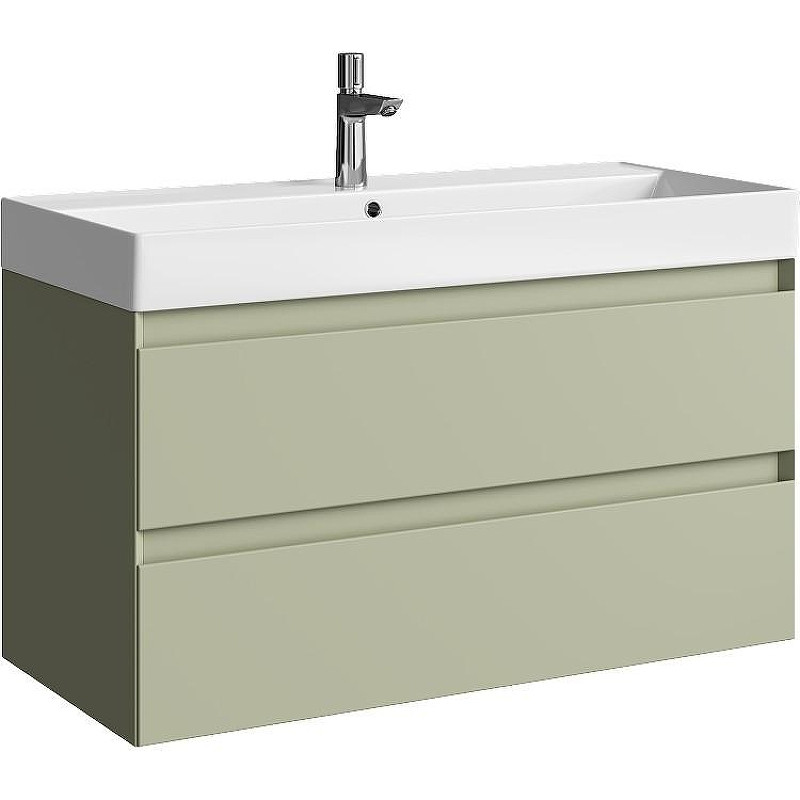 Тумба под раковину Aqwella Geometria 100 GE01102SH подвесная Шалфей зеленый