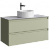 Тумба под раковину Aqwella Geometria 100 GE01102SH подвесная Шалфей зеленый