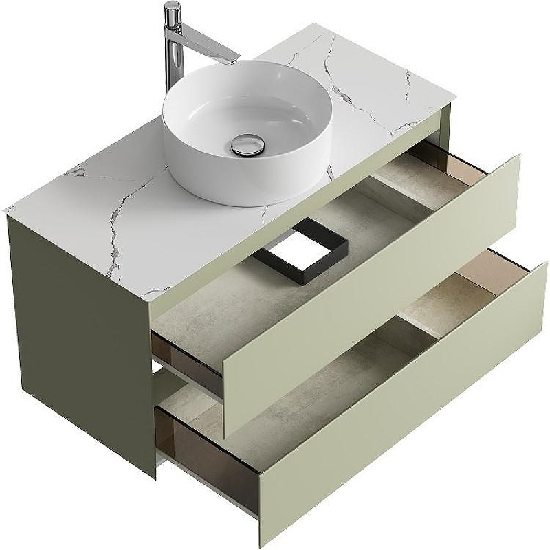 Тумба под раковину Aqwella Geometria 100 GE01102SH подвесная Шалфей зеленый