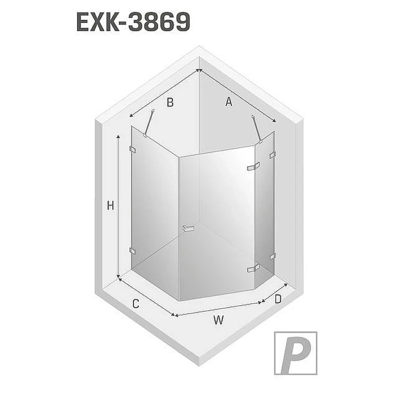 Душевое ограждение New Trendy AVEXA White x100 EXK-3869