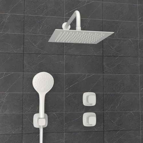 Душевая система WasserKRAFT Saale A9551.266.146.254.328.156.155 Белая матовая латунь встраиваемый