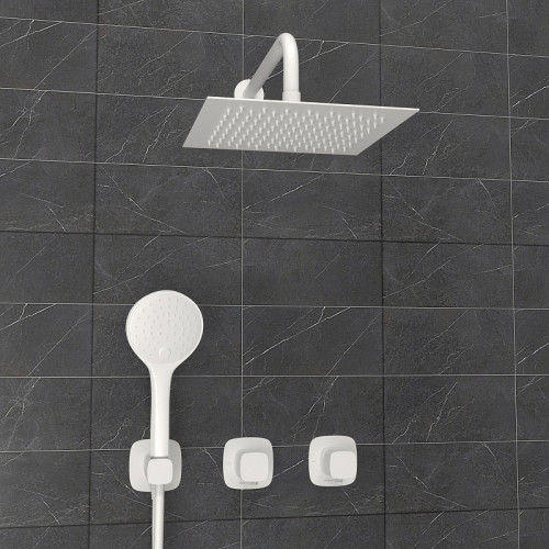 Душевая система WasserKRAFT Saale A9551.266.146.254.328.156.155 Белая матовая латунь встраиваемый