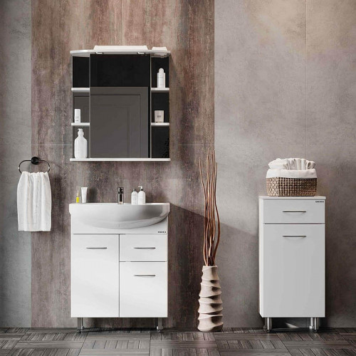 Тумба Onika Каприз 40 404014 с бельевой корзиной цвет Белый