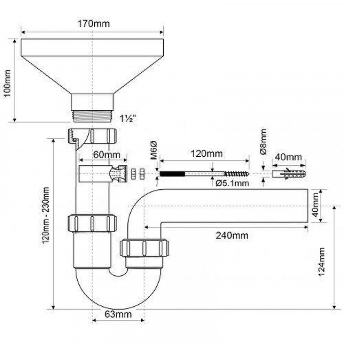 Сифон для раковины McAlpine HC740FUN цвет Белый