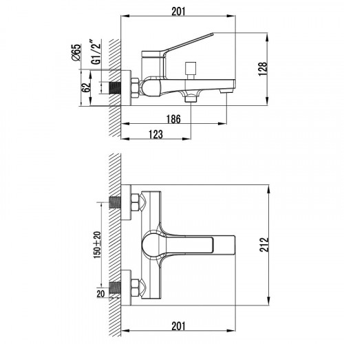 Смеситель для ванны Azario Vise AZ-VSA238330C цвет Хром
