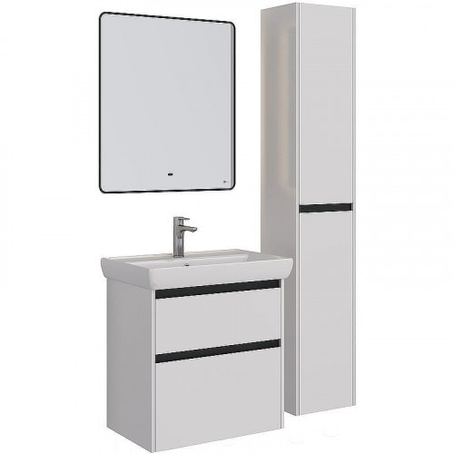 Тумба под раковину Lemark Combi 70 LM03C70T-black подвесная Белый глянец