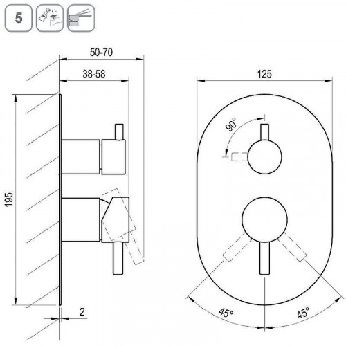 Смеситель для душа Ravak Espirit ES 065.20GB.O2 X070325 Графит