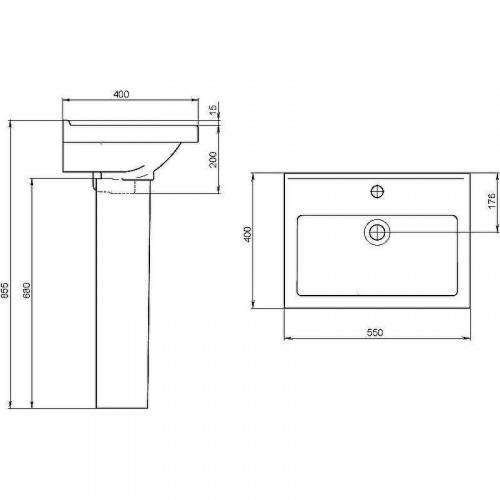 Раковина Onika Santeri Визит 55 1.3115.3.S00.11B.0 Белая
