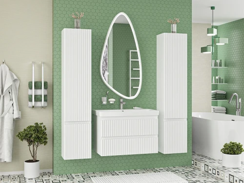 Зеркало Brevita Venus 60 VEN-Var-060-white с подсветкой Белое матовое с сенсорным выключателем стекло