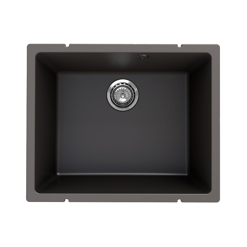 Кухонная мойка Ulgran Quartz Underground 500-09 Асфальт со смесителем Maretti Calabria CA31RGF11 Оружейная сталь