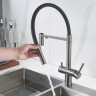 Кухонная мойка Ulgran Quartz Underground 500-09 Асфальт со смесителем Maretti Calabria CA31RGF11 Оружейная сталь