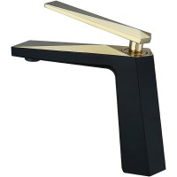 Смеситель для раковины Boheme Venturo 381-b Черный Золото латунь