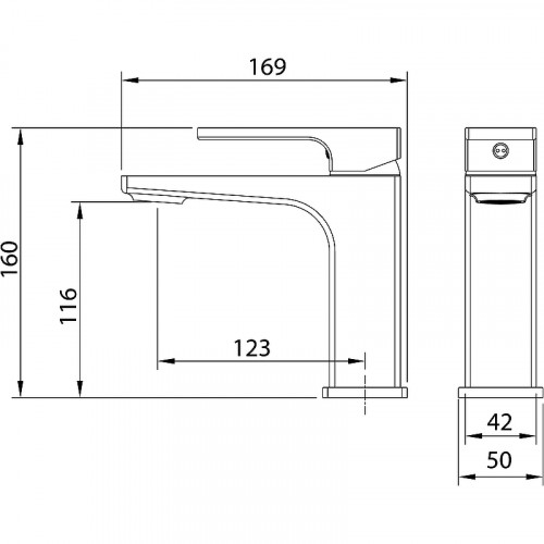 Смеситель для раковины Grossman Pragma 510.K35.03.210 Черный матовый латунь