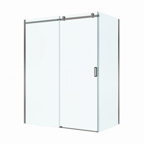 Душевой уголок BelBagno Soft Close-2 160x100 SOFT_CLOSE-2-AH-1-160/100-C-GM профиль Оружейная сталь стекло прозрачное