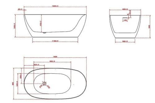 Акриловая ванна Vincea 160x80 VBT-601-1600 цвет Белый