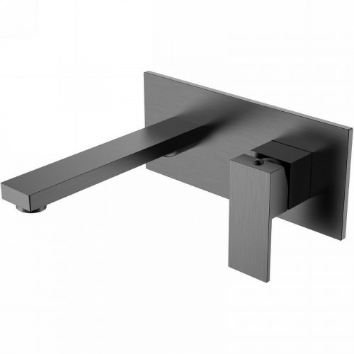 Смеситель для раковины Boheme Qubic 475-GM Оружейная сталь матовая латунь