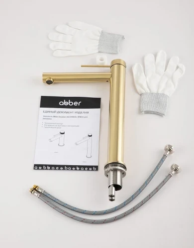 Смеситель для раковины Abber Emotion 316 AF8811BG-L цвет Золото брашированное