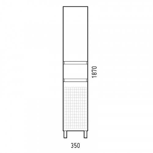 Шкаф пенал Corozo Алабама Z1 35 SD-00000677 с бельевой корзиной Белый МДФ / ЛДСП