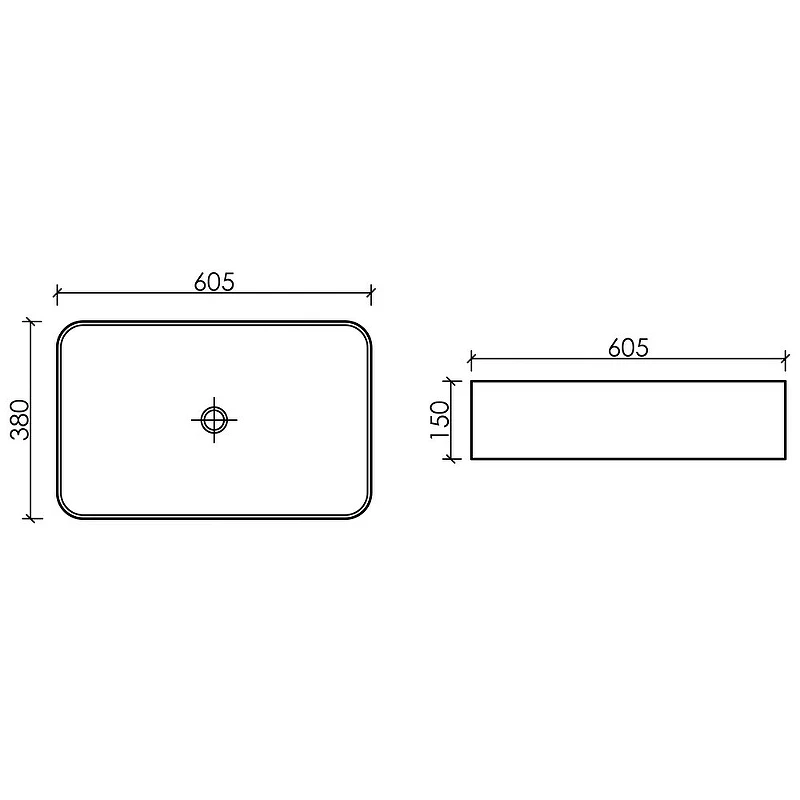 Раковина-чаша Ceramicanova Element 61 CN6053MW Белая матовая фарфор накладная