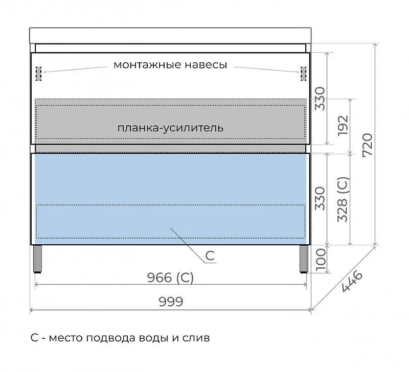 Тумба под раковину Style Line Манхэттен 100 ЛС-00002370 цвет Олива