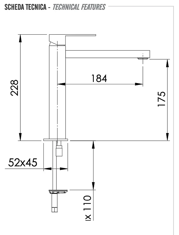 Смеситель для раковины Remer Q-Design QD10L цвет Хром