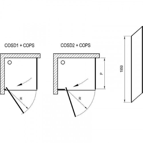 Душевая стенка Ravak Cool COPS-80 X9VV40A00Z1 профиль Хром стекло Transparent
