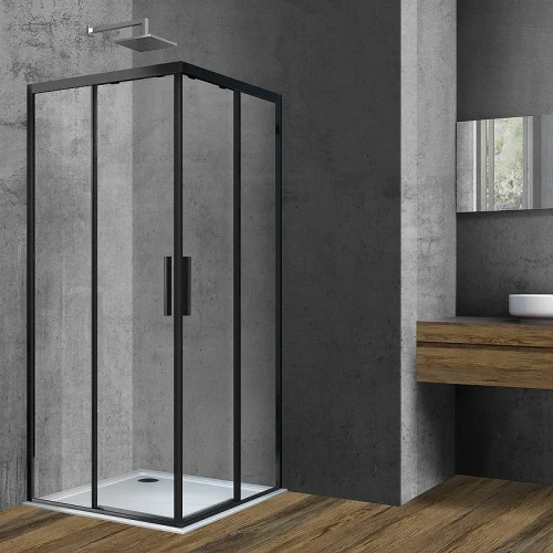Душевой уголок Vincea Soft 90x90 VSS-3SO900CLB профиль Черный стекло прозрачное
