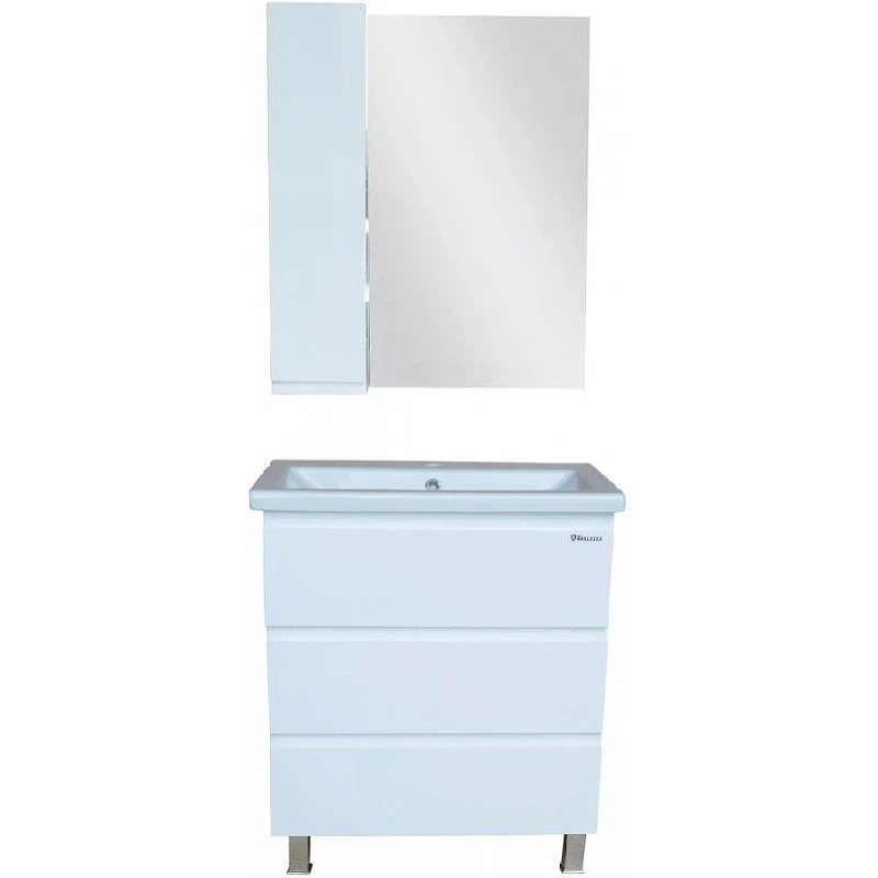 Зеркало со шкафом Bellezza Асти 60 L 4616309022016 Белое МДФ / ЛДСП, стекло
