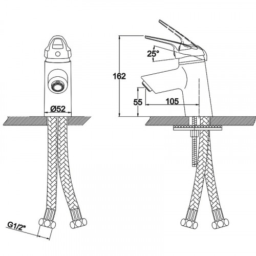 Смеситель для раковины Kaiser Douglas 12088 с гигиеническим душем Хром латунь
