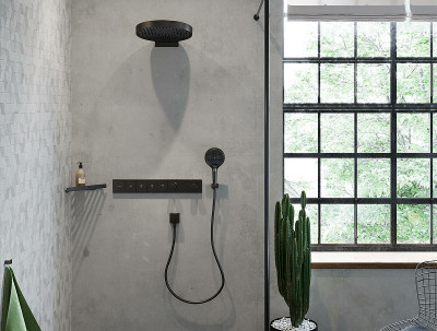 Держатель ручного душа Hansgrohe Porter E 28387670 Черный матовый латунь на стену