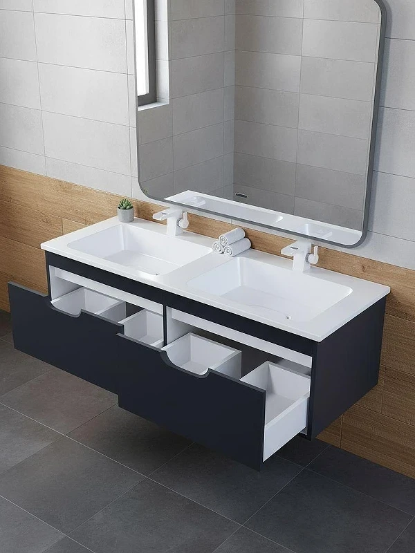Тумба под раковину Uperwood Modul 120 TModul120B подвесная цвет Черный матовый