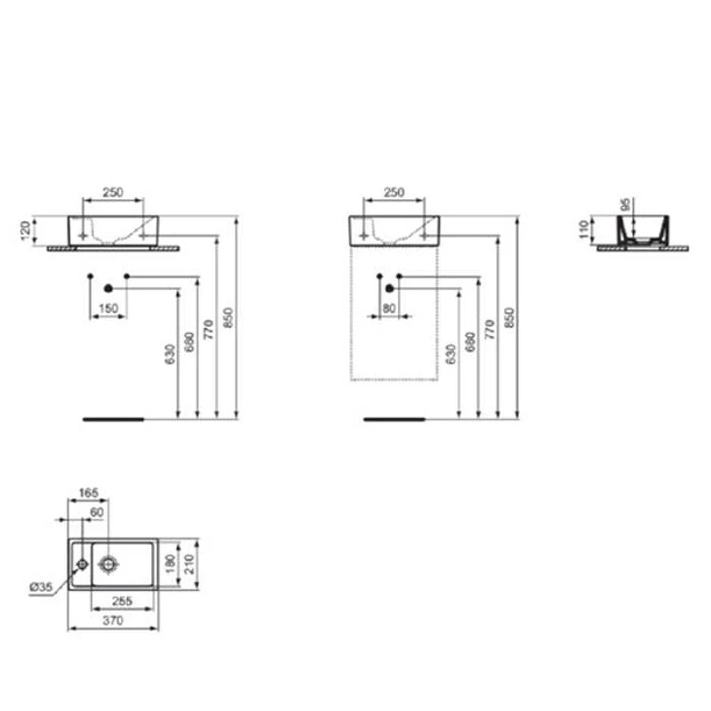 Мини-раковина Ideal Standard I.Life S 35 E2113V1 цвет Белый