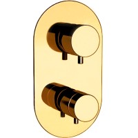 Смеситель для душа Remer Minimal Thermo NT92KBDO с термостатом Золото латунь встраиваемый