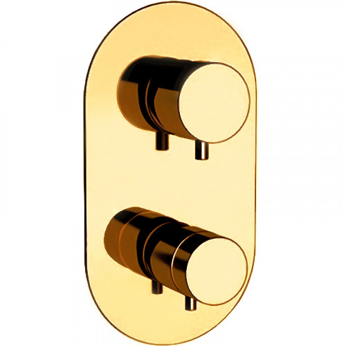 Смеситель для душа Remer Minimal Thermo NT92KBDO с термостатом Золото латунь встраиваемый