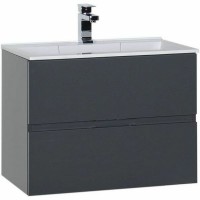 Тумба с раковиной Aquanet Алвита 70 213093 подвесная Серый антрацит МДФ / ЛДСП