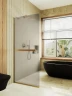 Душевая перегородка Maybah Glass MGD-710-3у 1090x1950 в узком профиле Золото стекло бронзовое матовое