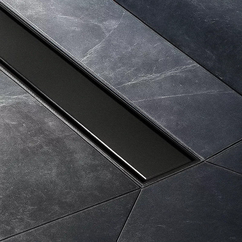 Душевой лоток Bettoserb Compact Line Matte Black 75 13702511BM с решеткой цвет Черный матовый / под плитку