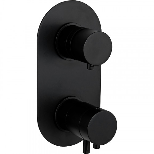 Смеситель для душа Remer Minimal Thermo NT92KBNO с термостатом Черный матовый латунь встраиваемый