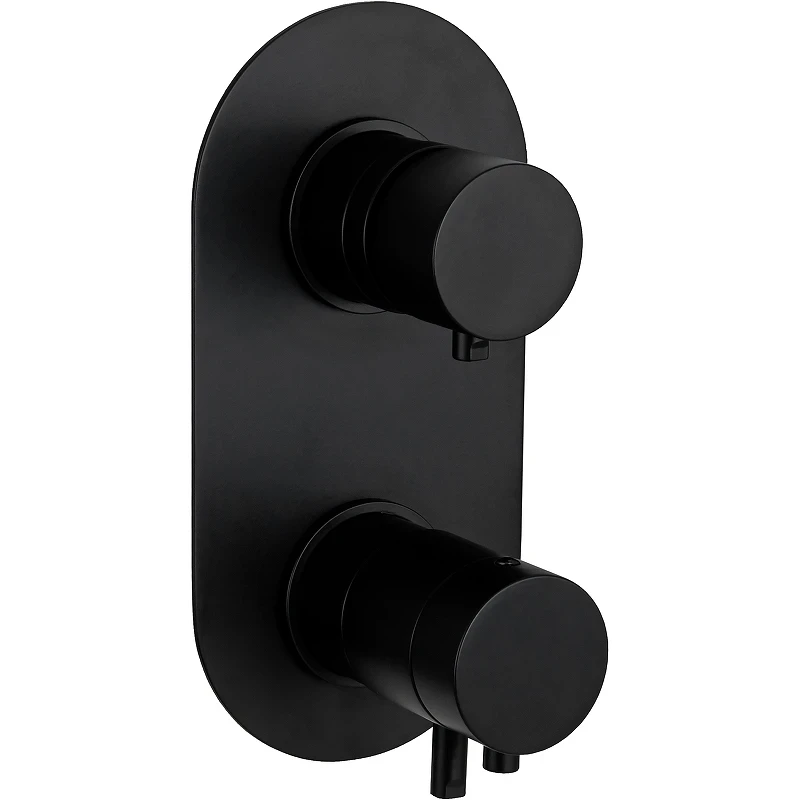 Смеситель для душа Remer Minimal Thermo NT92KBNO с термостатом Черный матовый латунь встраиваемый