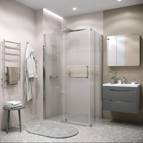 Душевая стенка Grossman Pragma 100 200.K33.03.100.10.02 профиль Хром стекло шиншилла